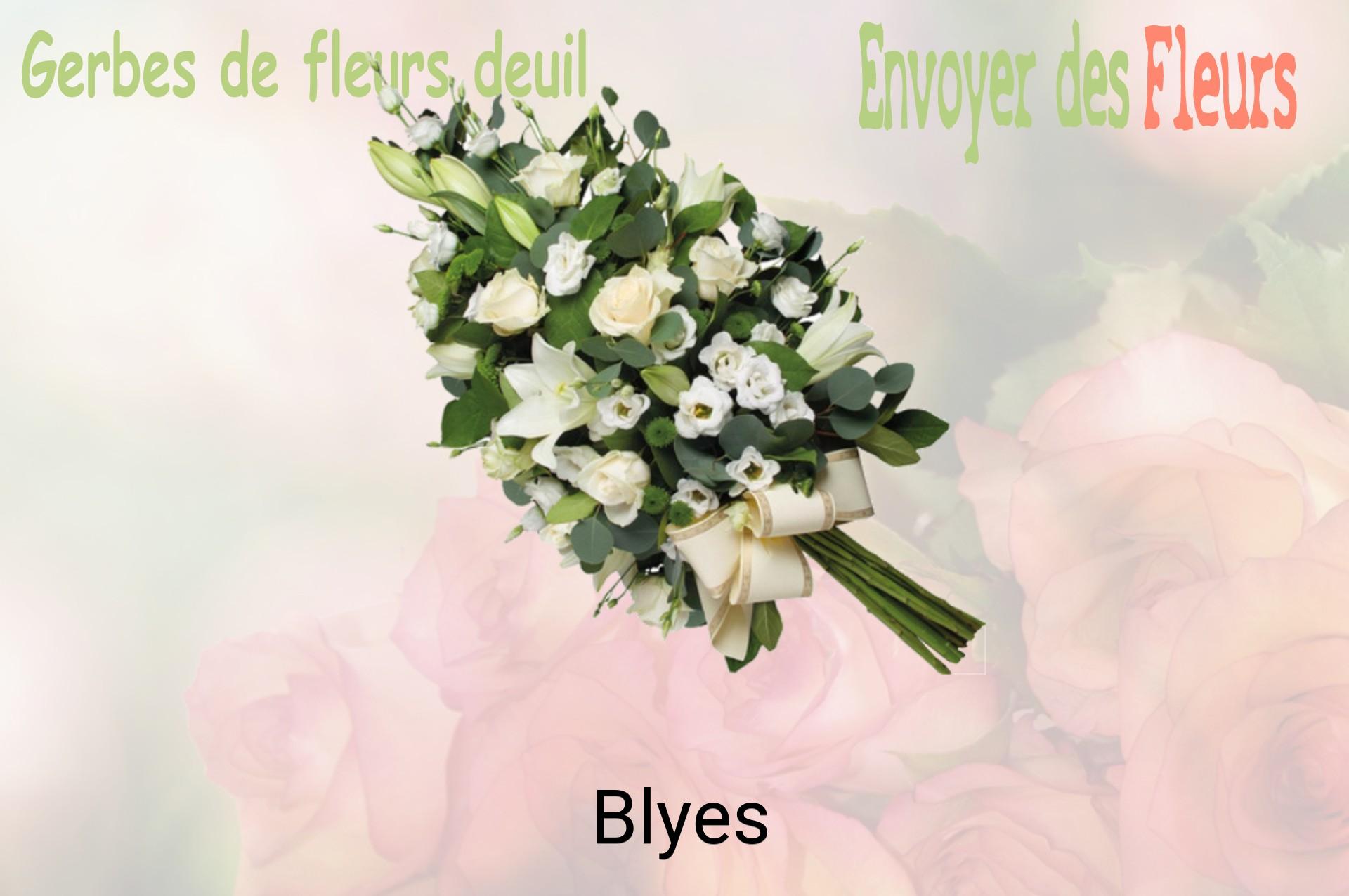 Gerbe de fleurs de deuil livrée à Blyes